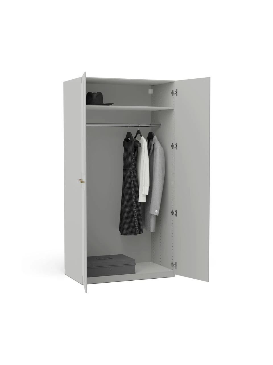 Westwing Collection Modularer Drehtürenschrank Charlotte in Grau, 100 cm Breite, mehrere Varianten, Basic Interior, Höhe 200 cm 4 Westwing Collection Modularer Drehtürenschrank Charlotte in Grau, 100 cm Breite, mehrere Varianten, Basic Interior, Höhe 200 cm – Bild 4