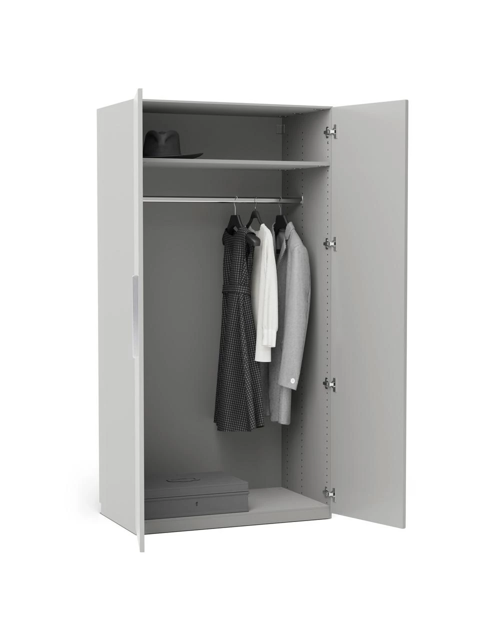 Westwing Collection Modularer Drehtürenschrank Simone in Grau, 100 cm Breite, mehrere Varianten, Basic Interior, Höhe 200 cm 4 Westwing Collection Modularer Drehtürenschrank Simone in Grau, 100 cm Breite, mehrere Varianten, Basic Interior, Höhe 200 cm – Bild 4