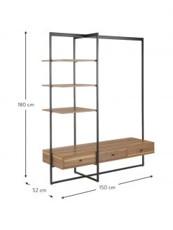 Westwing Collection Offener Kleiderschrank Pacey aus Holz und Metall, B 150 x H 180 cmNur noch 1 Artikel verfügbar -Westwingnow Geschaft Offener Kleiderschrank Pacey aus Holz und Metall 2