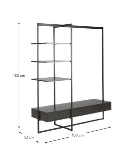 Westwing Collection Offener Kleiderschrank Pacey in Schwarz, B 150 x H 180 cm -Westwingnow Geschaft Offener Kleiderschrank Pacey in Schwarz 2