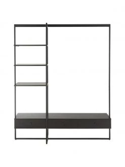 Westwing Collection Offener Kleiderschrank Pacey in Schwarz, B 150 x H 180 cm -Westwingnow Geschaft Offener Kleiderschrank Pacey in Schwarz 3