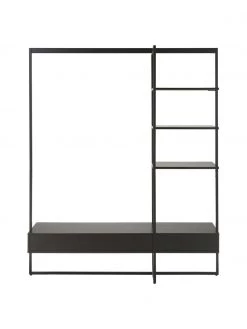 Westwing Collection Offener Kleiderschrank Pacey in Schwarz, B 150 x H 180 cm -Westwingnow Geschaft Offener Kleiderschrank Pacey in Schwarz 5