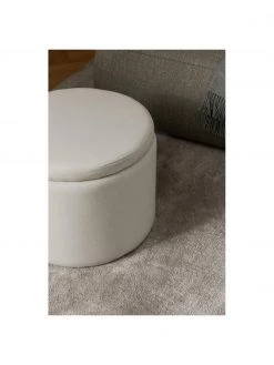 Westwing Collection Polsterhocker Alida mit Stauraum in Beige, Ø 50 x H 42 cm -Westwingnow Geschaft Polsterhocker Alida mit Stauraum in Beige 2