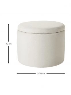 Westwing Collection Polsterhocker Alida mit Stauraum in Beige, Ø 50 x H 42 cm -Westwingnow Geschaft Polsterhocker Alida mit Stauraum in Beige 3