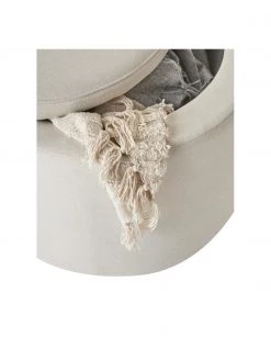 Westwing Collection Polsterhocker Alida mit Stauraum in Beige, Ø 50 x H 42 cm -Westwingnow Geschaft Polsterhocker Alida mit Stauraum in Beige 5