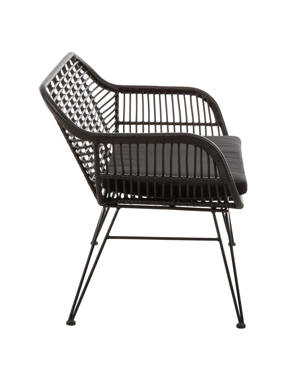 Westwing Collection Polyrattan-Sitzbank Costa in Schwarz, B 126 x H 81 cm 4 Westwing Collection Polyrattan-Sitzbank Costa in Schwarz, B 126 x H 81 cm – Bild 4