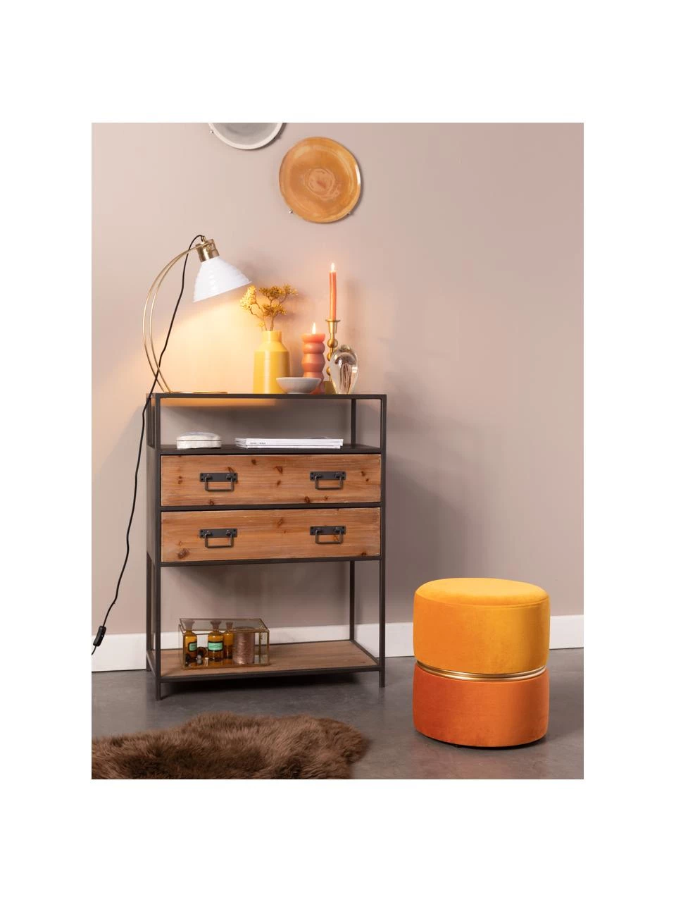 Samt-Hocker Bubbly, Ø 35 x H 39 cm 2 Samt-Hocker Bubbly, Ø 35 x H 39 cm – Bild 2