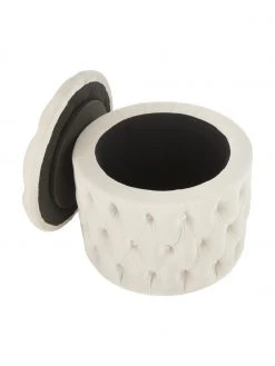 Westwing Collection Samt-Hocker Chiara mit Stauraum in Cremeweiß, Ø 50 x H 42 cm 10 Westwing Collection Samt-Hocker Chiara mit Stauraum in Cremeweiß, Ø 50 x H 42 cm -Westwingnow Geschaft Samt Hocker Chiara mit Stauraum in Cremeweiss 4