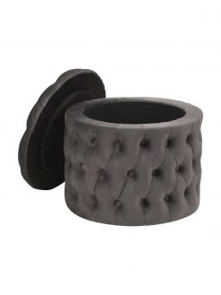 Westwing Collection Samt-Hocker Chiara mit Stauraum in Dunkelgrau, Ø 50 x H 42 cm 9 Westwing Collection Samt-Hocker Chiara mit Stauraum in Dunkelgrau, Ø 50 x H 42 cm -Westwingnow Geschaft Samt Hocker Chiara mit Stauraum in Dunkelgrau 3