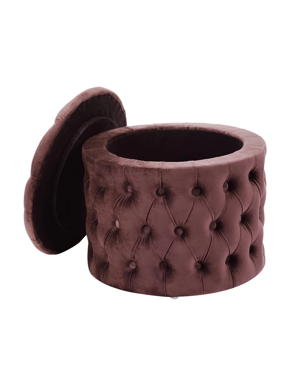 Westwing Collection Samt-Hocker Chiara mit Stauraum in Rostbraun, Ø 50 x H 42 cm 4 Westwing Collection Samt-Hocker Chiara mit Stauraum in Rostbraun, Ø 50 x H 42 cm – Bild 4