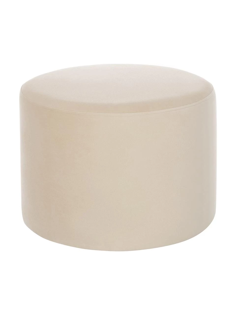 Westwing Collection Samt-Hocker Daisy in Beige, Ø 54 x H 38 cm 1 Westwing Collection Samt-Hocker Daisy in Beige, Ø 54 x H 38 cm