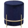 Westwing Collection Samt-Hocker Haven in Marineblau, ∅ 38 x H 45 cmNur noch 1 Artikel verfügbar