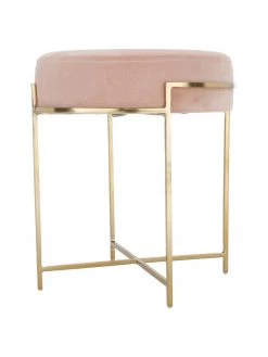 Westwing Collection Samt-Hocker Madeleine mit Metallgestell in Rosa, Ø 40 x H 45 cm 11 Westwing Collection Samt-Hocker Madeleine mit Metallgestell in Rosa, Ø 40 x H 45 cm -Westwingnow Geschaft Samt Hocker Madeleine mit Metallgestell in Rosa 5