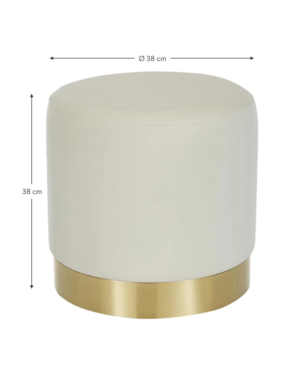 Westwing Collection Samt-Hocker Orchid in Cremeweiß, Ø 38 x H 38 cm 4 Westwing Collection Samt-Hocker Orchid in Cremeweiß, Ø 38 x H 38 cm – Bild 4