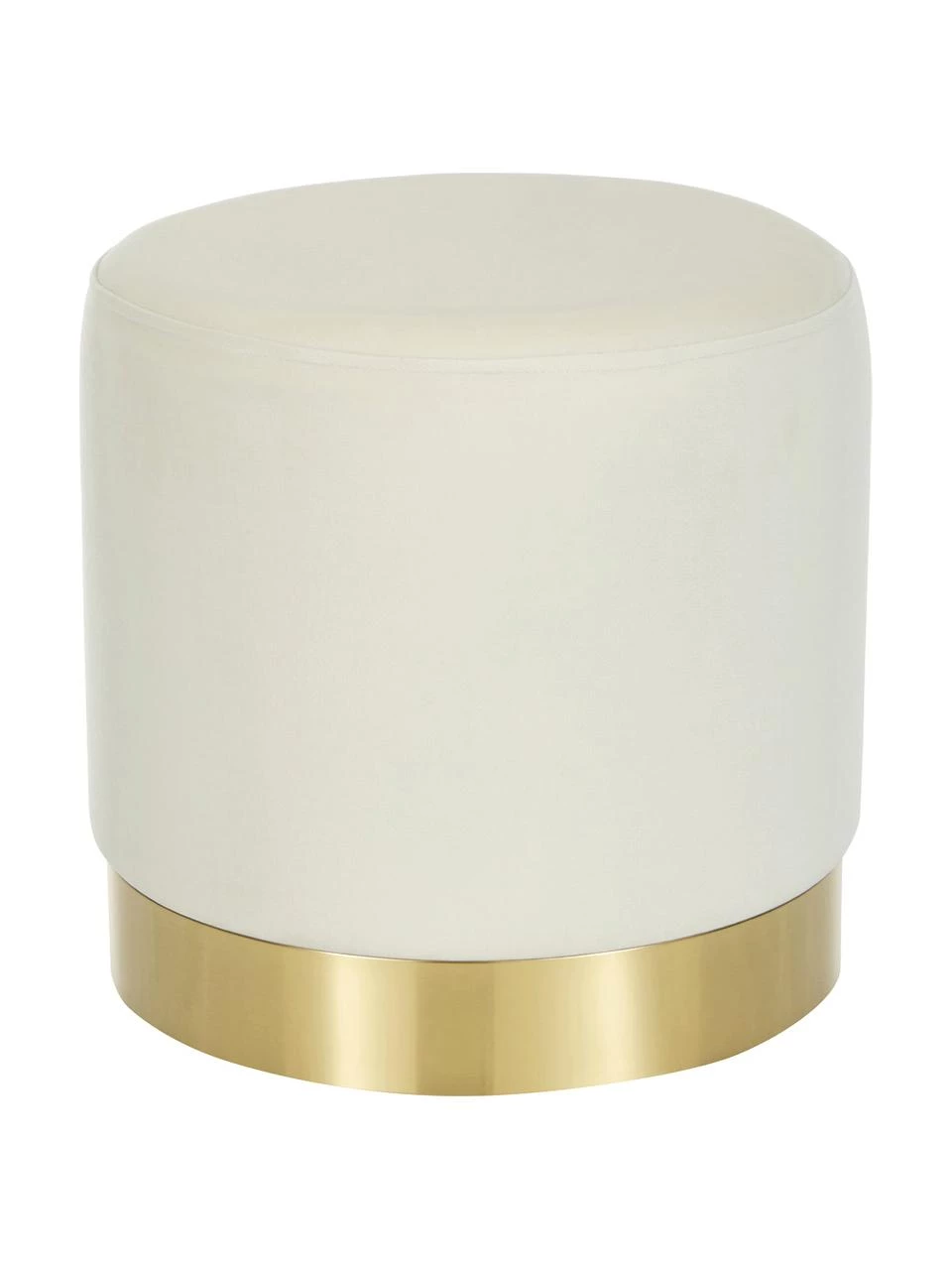 Westwing Collection Samt-Hocker Orchid in Cremeweiß, Ø 38 x H 38 cm 1 Westwing Collection Samt-Hocker Orchid in Cremeweiß, Ø 38 x H 38 cm