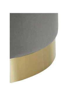 Westwing Collection Samt-Hocker Orchid in Grau, Ø 38 x H 38 cm -Westwingnow Geschaft Samt Hocker Orchid in Grau 4