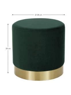 Westwing Collection Samt-Hocker Orchid in Gr&uuml;n, Ø 38 x H 38 cm -Westwingnow Geschaft Samt Hocker Orchid in Grun 2