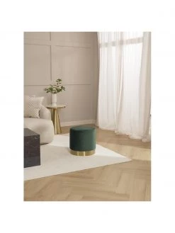 Westwing Collection Samt-Hocker Orchid in Gr&uuml;n, Ø 38 x H 38 cm -Westwingnow Geschaft Samt Hocker Orchid in Grun 5