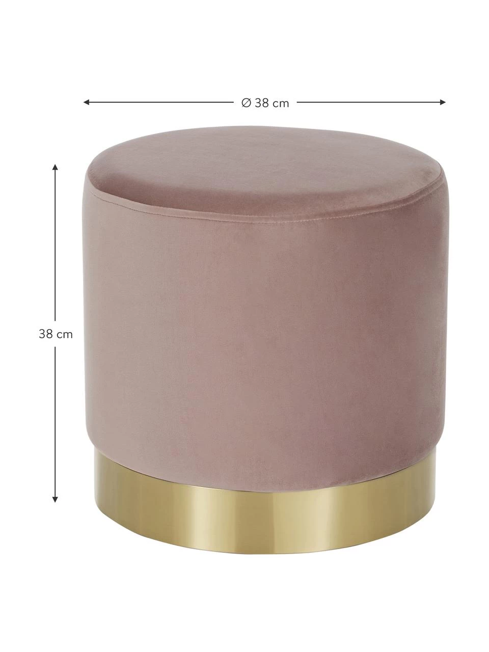 Westwing Collection Samt-Hocker Orchid in Rosa, Ø 38 x H 38 cm 4 Westwing Collection Samt-Hocker Orchid in Rosa, Ø 38 x H 38 cm – Bild 4