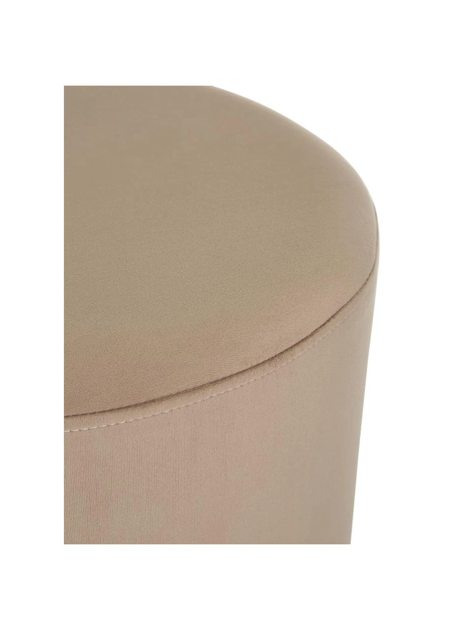 Westwing Collection Samt-Hocker Orchid in Taupe, Ø 38 x H 38 cm 5 Westwing Collection Samt-Hocker Orchid in Taupe, Ø 38 x H 38 cm – Bild 5