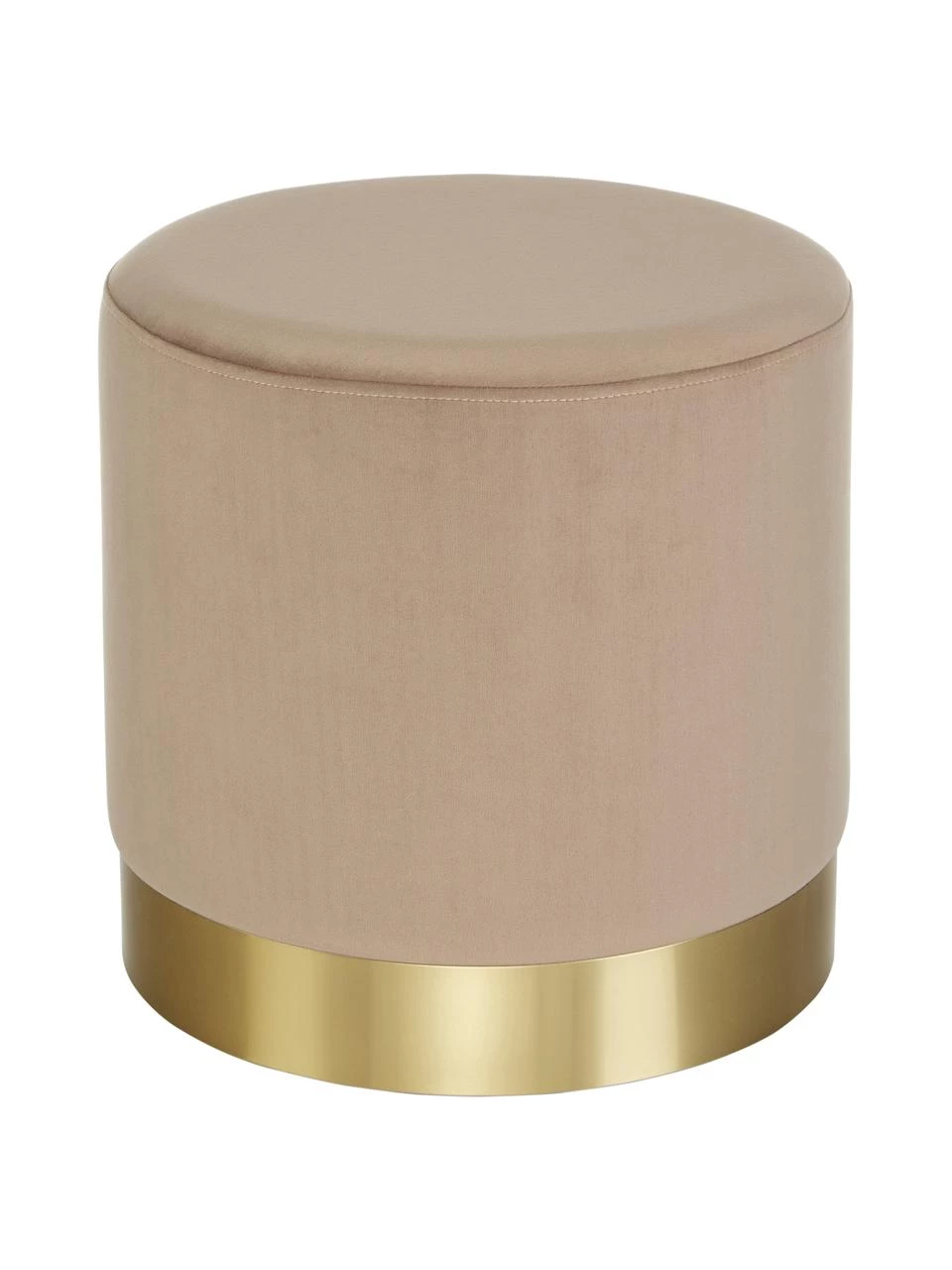 Westwing Collection Samt-Hocker Orchid in Taupe, Ø 38 x H 38 cm 1 Westwing Collection Samt-Hocker Orchid in Taupe, Ø 38 x H 38 cm