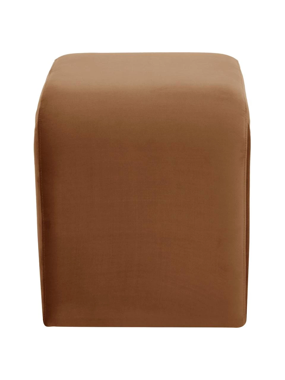 Westwing Collection Samt-Hocker Penelope in Braun, B 61 x H 46 cm 5 Westwing Collection Samt-Hocker Penelope in Braun, B 61 x H 46 cm – Bild 5