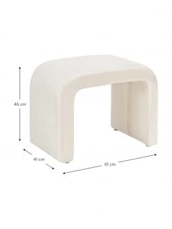 Westwing Collection Samt-Hocker Penelope in Cremewei&szlig;, B 61 x H 46 cm -Westwingnow Geschaft Samt Hocker Penelope in Cremeweiss 2