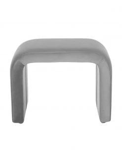 Westwing Collection Samt-Hocker Penelope in Grau, B 61 x H 46 cm -Westwingnow Geschaft Samt Hocker Penelope in Grau 3