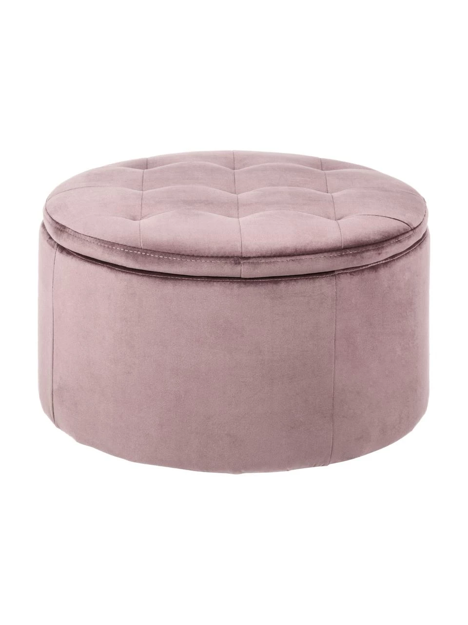 Samt-Hocker Retina mit Stauraum in Altrosa, Ø 60 x H 35 cm 1 Samt-Hocker Retina mit Stauraum in Altrosa, Ø 60 x H 35 cm