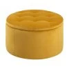 Samt-Hocker Retina mit Stauraum in Gelb, Ø 60 x H 35 cm