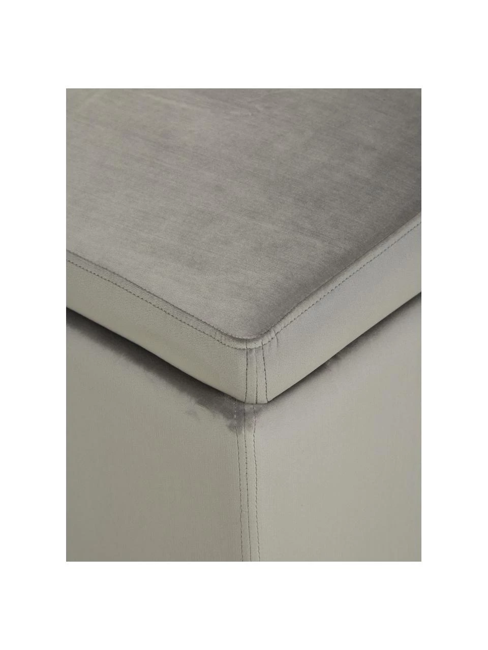 Westwing Collection Samt-Hocker Winou mit Stauraum in Hellgrau, B 50 x H 48 cm 6 Westwing Collection Samt-Hocker Winou mit Stauraum in Hellgrau, B 50 x H 48 cm – Bild 6