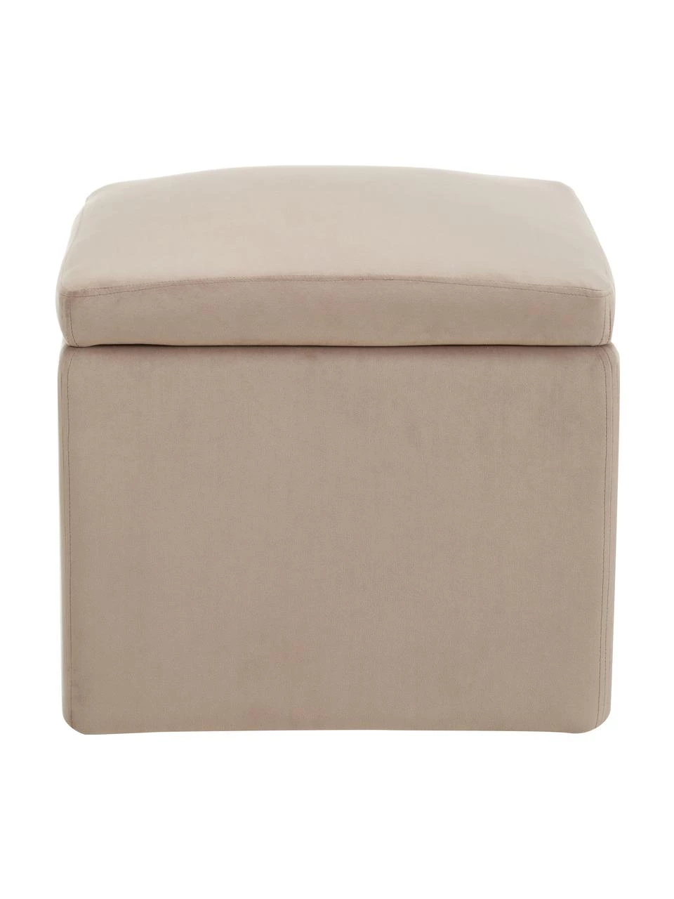 Westwing Collection Samt-Hocker Winou mit Stauraum in Taupe, B 50 x H 48 cm 4 Westwing Collection Samt-Hocker Winou mit Stauraum in Taupe, B 50 x H 48 cm – Bild 4