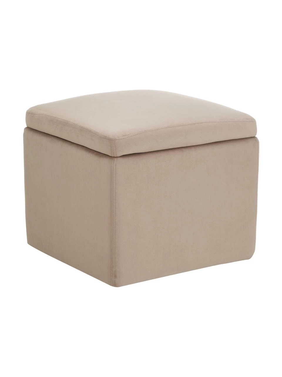 Westwing Collection Samt-Hocker Winou mit Stauraum in Taupe, B 50 x H 48 cm 1 Westwing Collection Samt-Hocker Winou mit Stauraum in Taupe, B 50 x H 48 cm