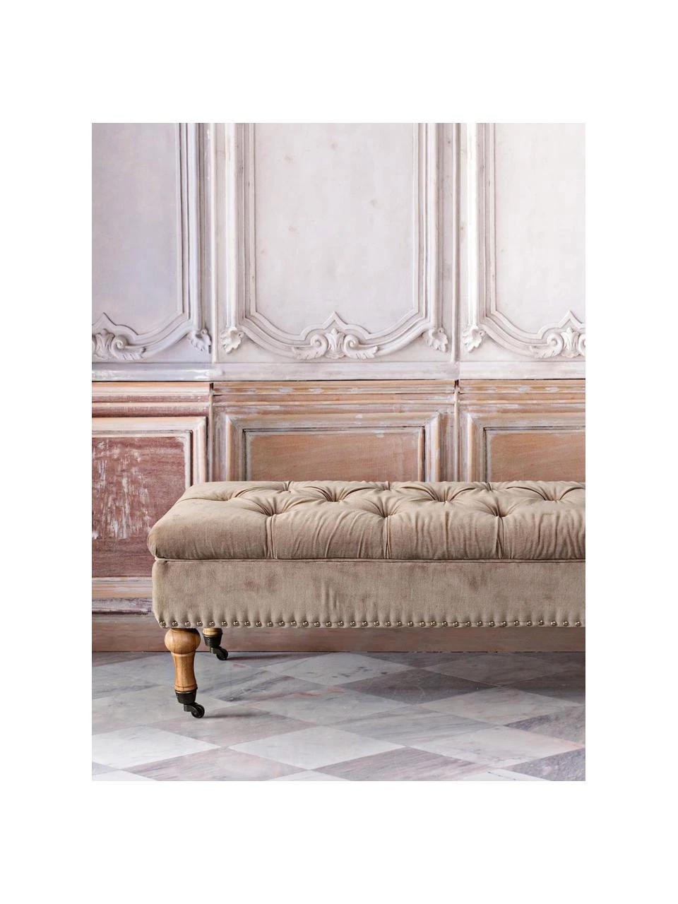 Bizzotto Samt-Polsterbank Arlette mit Stauraum, B 110 x H 40 cm 2 Bizzotto Samt-Polsterbank Arlette mit Stauraum, B 110 x H 40 cm – Bild 2