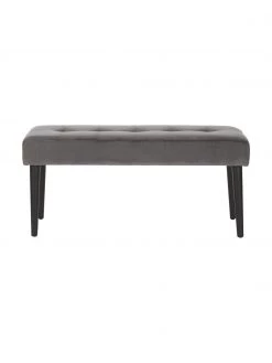 Samt-Polsterbank Glory in Dunkelgrau, B 95 x H 45 cm -Westwingnow Geschaft Samt Polsterbank Glory in Dunkelgrau 3
