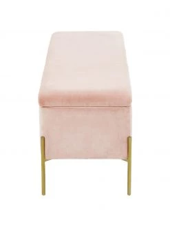 Westwing Collection Samt-Polsterbank Harper mit Stauraum in Rosa, B 140 x H 45 cm -Westwingnow Geschaft Samt Polsterbank Harper mit Stauraum in Rosa 5