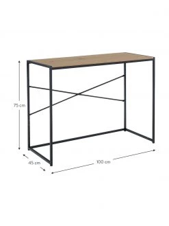 Schmaler Schreibtisch Seaford aus Holz und Metall, B 100 x T 45 cm -Westwingnow Geschaft Schmaler Schreibtisch Seaford aus Holz und Metall 2