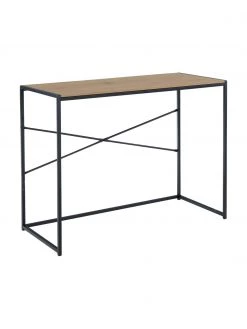 Schmaler Schreibtisch Seaford aus Holz und Metall, B 100 x T 45 cm