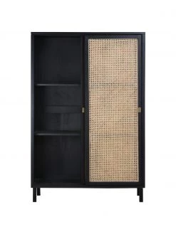 HKliving Schrank Retro mit Wiener Geflecht und Schiebetüren, 2-türig, B 95 x H 140 cm -Westwingnow Geschaft Schrank Retro mit Wiener Geflecht und Schiebeturen 2 turig 3