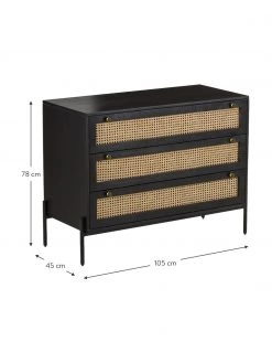 Westwing Collection Schubladenkommode Vienna mit Wiener Geflecht in Schwarz, B 105 x H 78 cm -Westwingnow Geschaft Schubladenkommode Vienna mit Wiener Geflecht in Schwarz 4