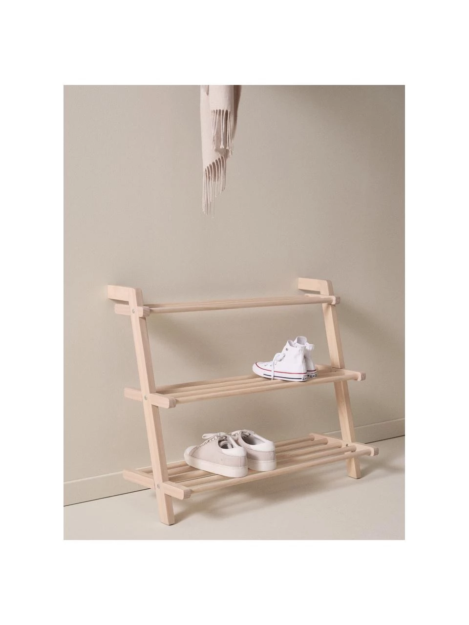 Jotex Schuhregal Eddison mit 3 Ablageflächen aus Kiefernholz, B 80 x H 65 cm 2 Jotex Schuhregal Eddison mit 3 Ablageflächen aus Kiefernholz, B 80 x H 65 cm – Bild 2