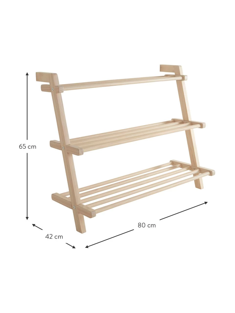 Jotex Schuhregal Eddison mit 3 Ablageflächen aus Kiefernholz, B 80 x H 65 cm 3 Jotex Schuhregal Eddison mit 3 Ablageflächen aus Kiefernholz, B 80 x H 65 cm – Bild 3