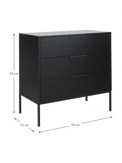 Schwarze Kommode Adam mit Schubladen, B 94 x H 93 cm -Westwingnow Geschaft Schwarze Kommode Adam mit Schubladen 2