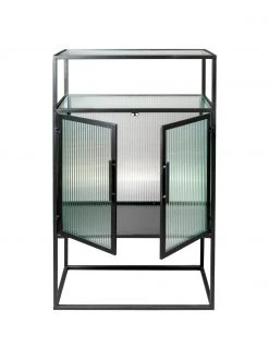 Dutchbone Schwarzes Highboard Boli mit Rillenglas und Metallrahmen, B 65 x H 105 cm 10 Dutchbone Schwarzes Highboard Boli mit Rillenglas und Metallrahmen, B 65 x H 105 cm -Westwingnow Geschaft Schwarzes Highboard Boli mit Rillenglas und Metallrahmen 10