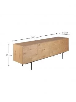 Sideboard Allure mit Schublade und Türen aus Eichenholzfurnier, B 200 x H 75 cm -Westwingnow Geschaft Sideboard Allure mit Schublade und Turen aus Eichenholzfurnier 3
