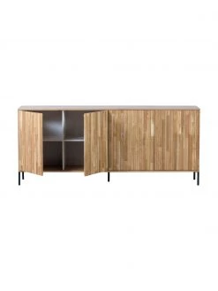Sideboard Avourio mit geriffelter Front aus Eichenholz, 4-türig, B 200 x H 85 cm -Westwingnow Geschaft Sideboard Avourio mit geriffelter Front aus Eichenholz 4 turig 5