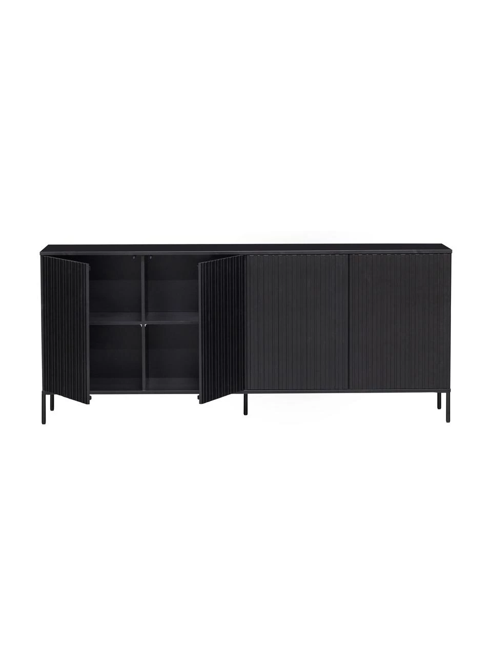 Sideboard Avourio mit geriffelter Front aus Kiefernholz, 4-türig, B 200 x H 85 cm 6 Sideboard Avourio mit geriffelter Front aus Kiefernholz, 4-türig, B 200 x H 85 cm – Bild 6