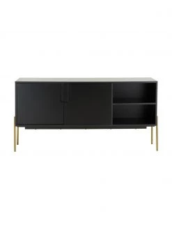 Westwing Collection Sideboard Jesper mit Türen in Schwarz, B 160 x H 80 cm -Westwingnow Geschaft Sideboard Jesper mit Turen in Schwarz 3