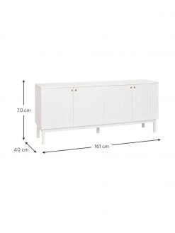 Rowico Sideboard Lewiston mit geriffelter Front in Weiß, B 161 x H 70 cm 8 Rowico Sideboard Lewiston mit geriffelter Front in Weiß, B 161 x H 70 cm -Westwingnow Geschaft Sideboard Lewiston mit geriffelter Front in Weiss 2