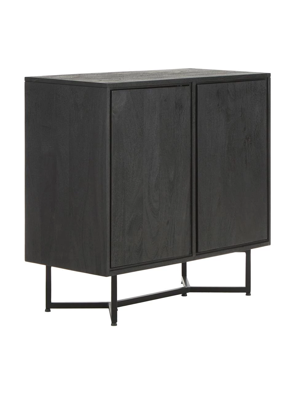 Westwing Collection Sideboard Luca aus Massivholz in Schwarz, B 90 x H 83 cm 1 Westwing Collection Sideboard Luca aus Massivholz in Schwarz, B 90 x H 83 cm